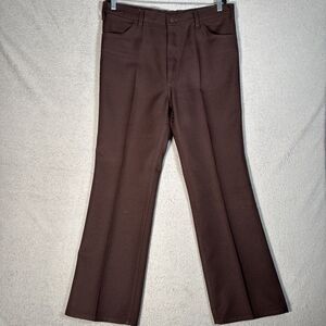 Vintage Levi’s Sta Prest Pants Men’s Fit 36x30 Brown Pleated Trouser 70s